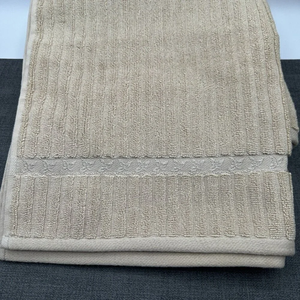 Vintage Decorative Hand Guest Towel Embroidered Decorated Border Ribbed European